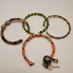 Elegant Beaded Bracelet Set - Multicolor